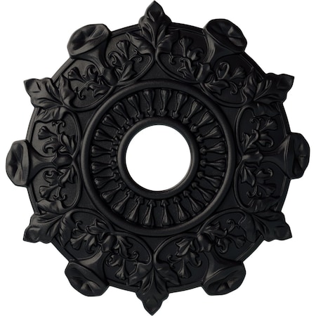 Ekena Millwork Preston Ceiling Medallion (Fits Canopies up to 4"), Hand-Painted Steel Gray, 17 1/2"OD x 4"ID x 1"P CM17PRSGS